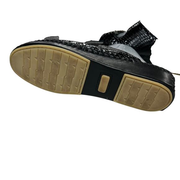 European Elegance Black Leather Rhinestone Buckle Sandals La Plume Italy 41 (10) - Picture 5 of 6